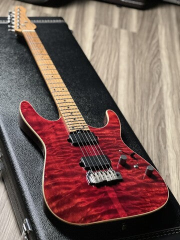 SQOE SEIB950 HH MOD Roasted Maple Series in Dark Cherry Red with Fishman Fluence