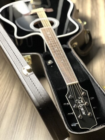 Takamine EF341SC in Gloss Black with Case Made in Japan