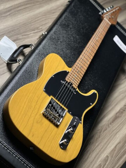 Soloking MT-1 ASH FMN with Roasted Flame Neck in Butterscotch Blonde Nafiri Special Run Jescar