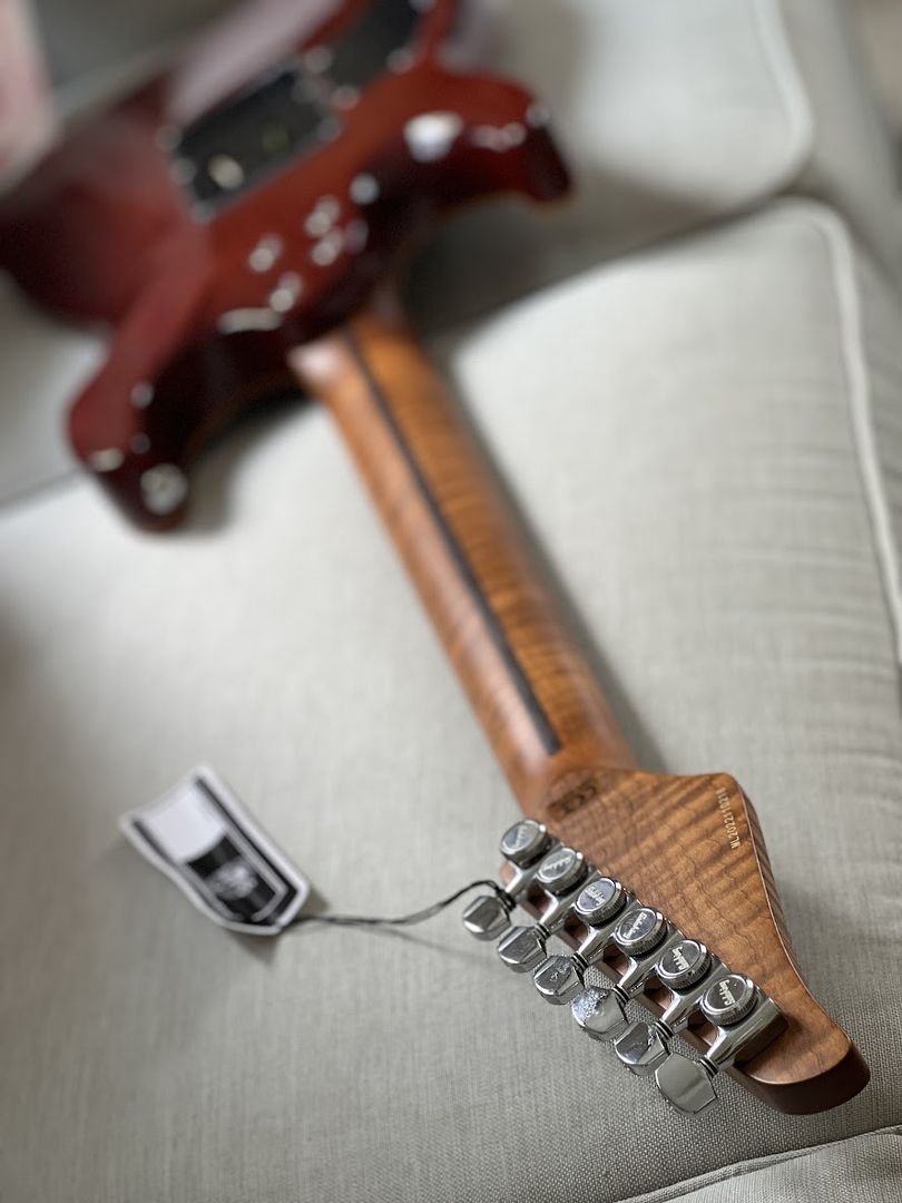 Soloking MS-1 Custom 24 HSS Flat Top in Fire Wakesurf with Roasted Flame Neck JESCAR