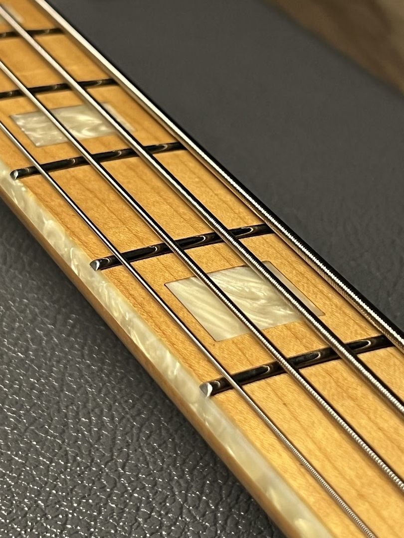 SQOE SJB800 Roasted Maple Series Bass in Transparent Indigo Blue