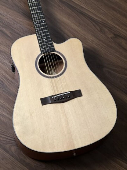 SQOE Spain SQ-41B TransAcoustic with Effects in Natural Matte Spruce/Mahogany