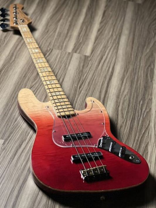 SQOE SJB800 Roasted Maple Series in Lava Red Fade