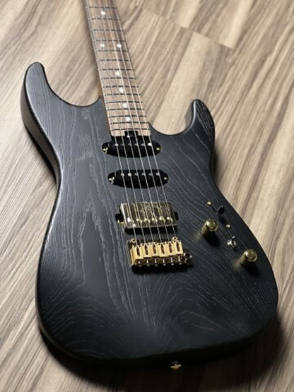 Soloking MS-1 Custom 22 HSS ASH Gold Hardware Open Pore Matte Black Nafiri Special Run