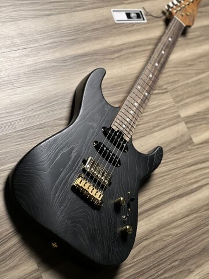 Soloking MS-1 Custom 22 HSS ASH Gold Hardware Open Pore Matte Black Nafiri Special Run