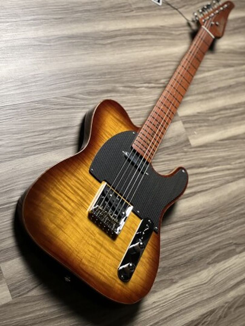 Soloking MT-1 FM Artisan พร้อมคอเปลวไฟย่างใน Honeyburst Nafiri Special Run JESCAR 