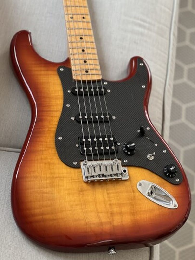 Soloking MS-1 FM Artisan with Flame Maple Neck in Honeyburst Nafiri Special Run JESCAR