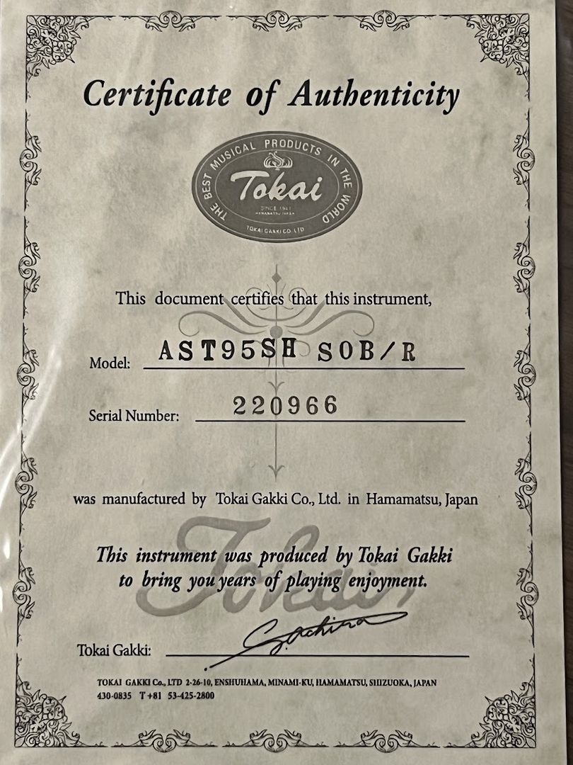 Tokai AST-95SH SOB/R Goldstar Sound Japan ใน Sonic Blue พร้อม Rosewood FB 220966