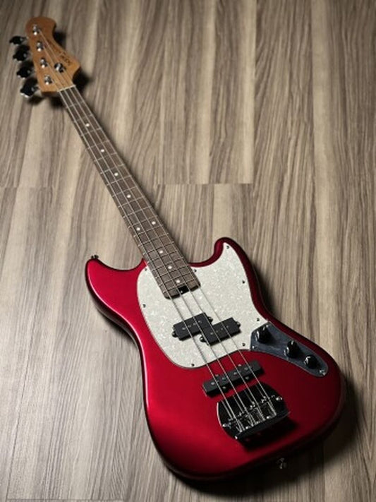 SQOE SPJ400 Short Scale Roasted Maple Series in Metallic Red