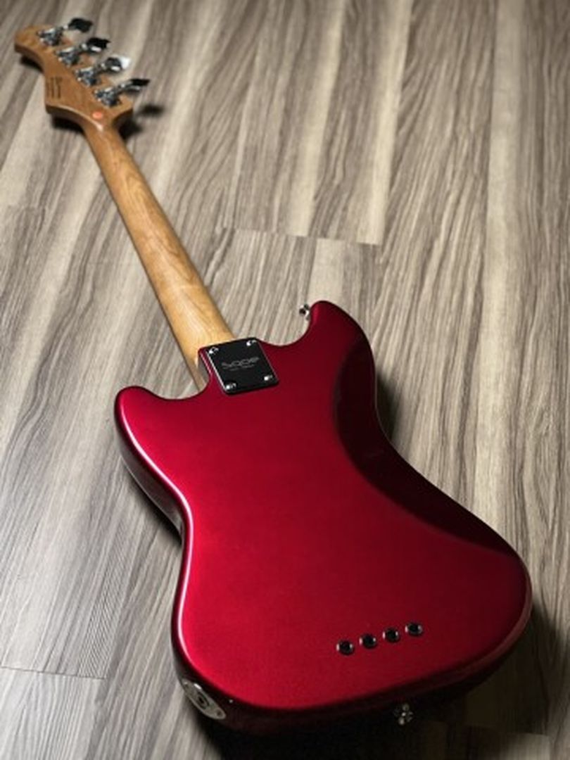 SQOE SPJ400 Short Scale Roasted Maple Series in Metallic Red