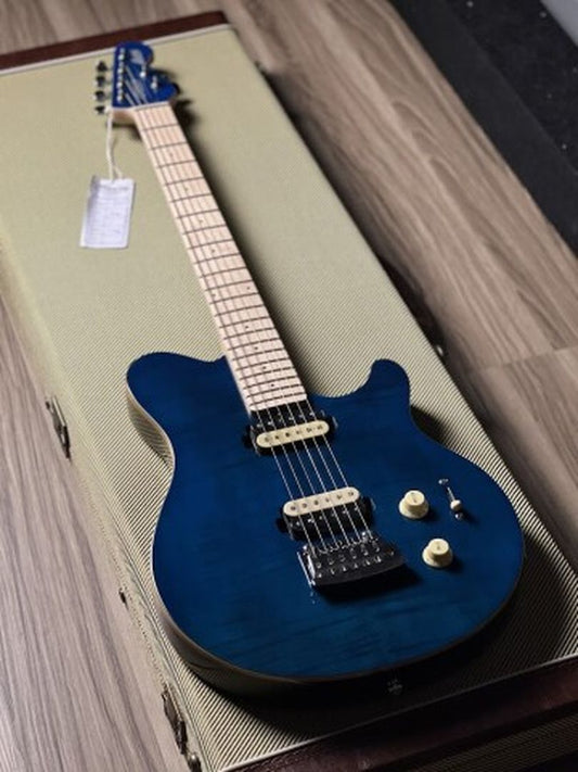 Sterling by Music Man AX3FM Axis Flame Maple with Maple FB in Neptune Blue