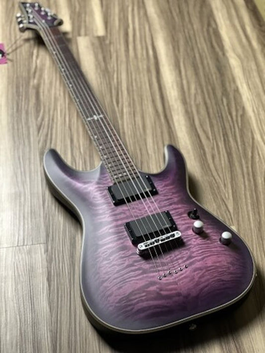 Schecter C-1 Platinum SPB in Satin Purple Burst