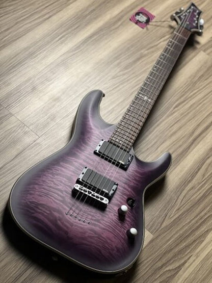 Schecter C-1 Platinum SPB in Satin Purple Burst