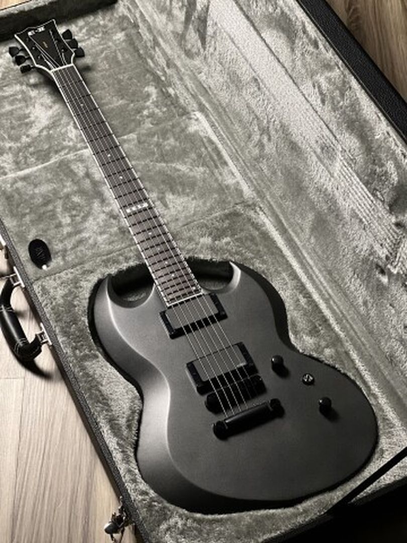 ESP E-II Viper Baritone in Charcoal Metallic Satin