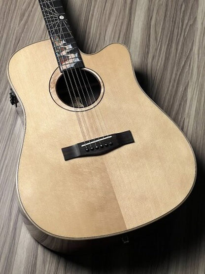 SQOE Spain SQ-PFZL-DC TransAcoustic พร้อมเอฟเฟกต์สี Natural Gloss Spruce/Rosewood 