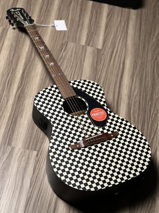Fender Tim Armstrong Hellcat Acoustic Guitar w/Black Pickguard in Checkerboard