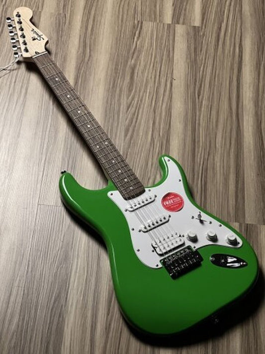 Squier FSR Sonic Stratocaster HSS w/White Pickguard Laurel FB in Lime Green