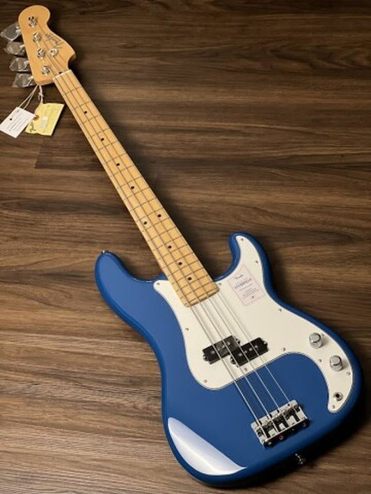 Fender Japan Hybrid II Precision Bass Guitar with Maple FB in Forest Blue