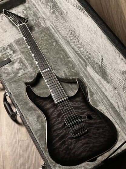 ESP E-II M-I Thru NT QM in See Thru Black Burst