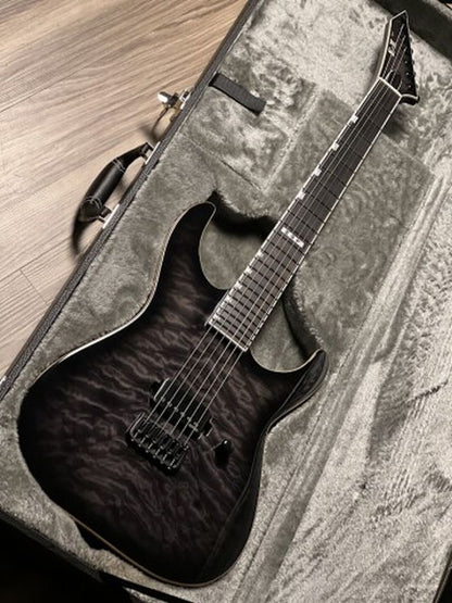 ESP E-II M-I Thru NT QM in See Thru Black Burst