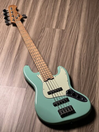 SQOE SJB650 Roasted Maple Series 5 String in Surf Green
