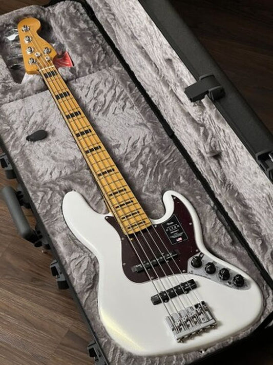 กีตาร์เบสแจ๊ส Fender American Ultra 5 สายพร้อม Maple FB สี Arctic Pearl