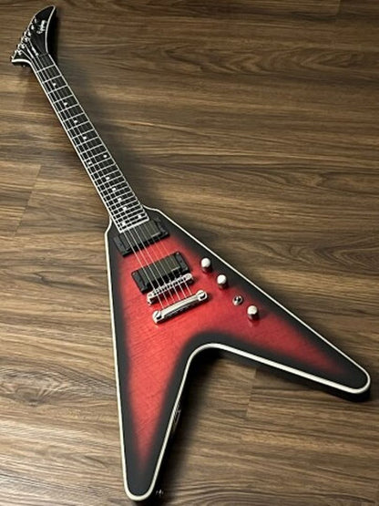 Epiphone Dave Mustaine Prophecy Flying V Figured in Aged Dark Red Burst Incl. Hard Case