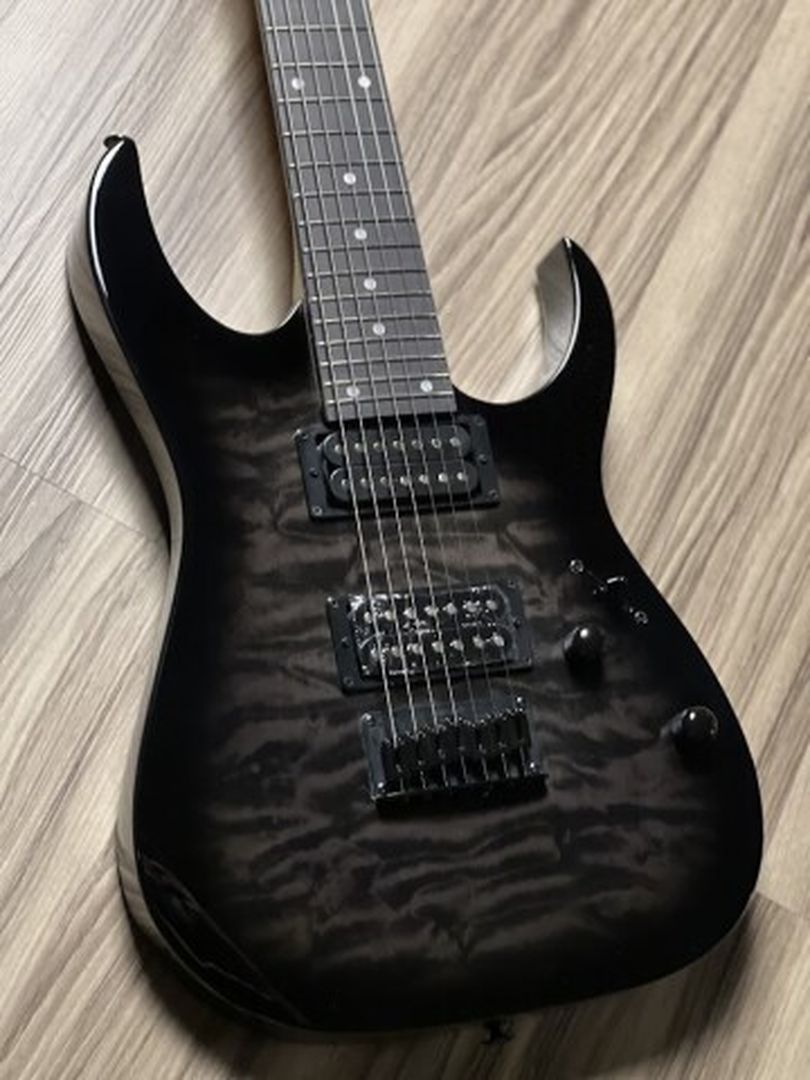 Ibanez GRG7221QA-TKS Electric Guitar in Transparent Black Sunburst