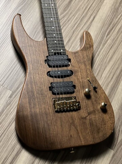 Charvel MJ DK24 HSH 2PT Mahogany w/ Figured Walnut with Streaky Ebony FB in Natural